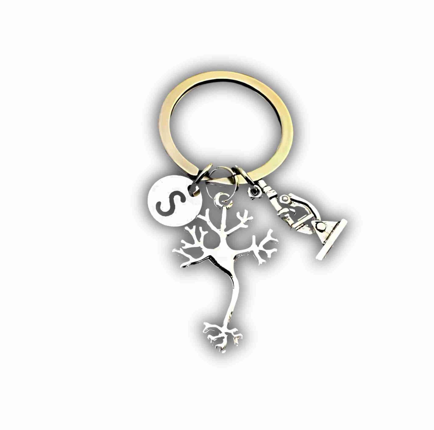 Neuron & Microscope Keychain – Gift for Neurologist, Psychologist, or Neurosurgeon | Graduation or Doctor Appreciation Gift