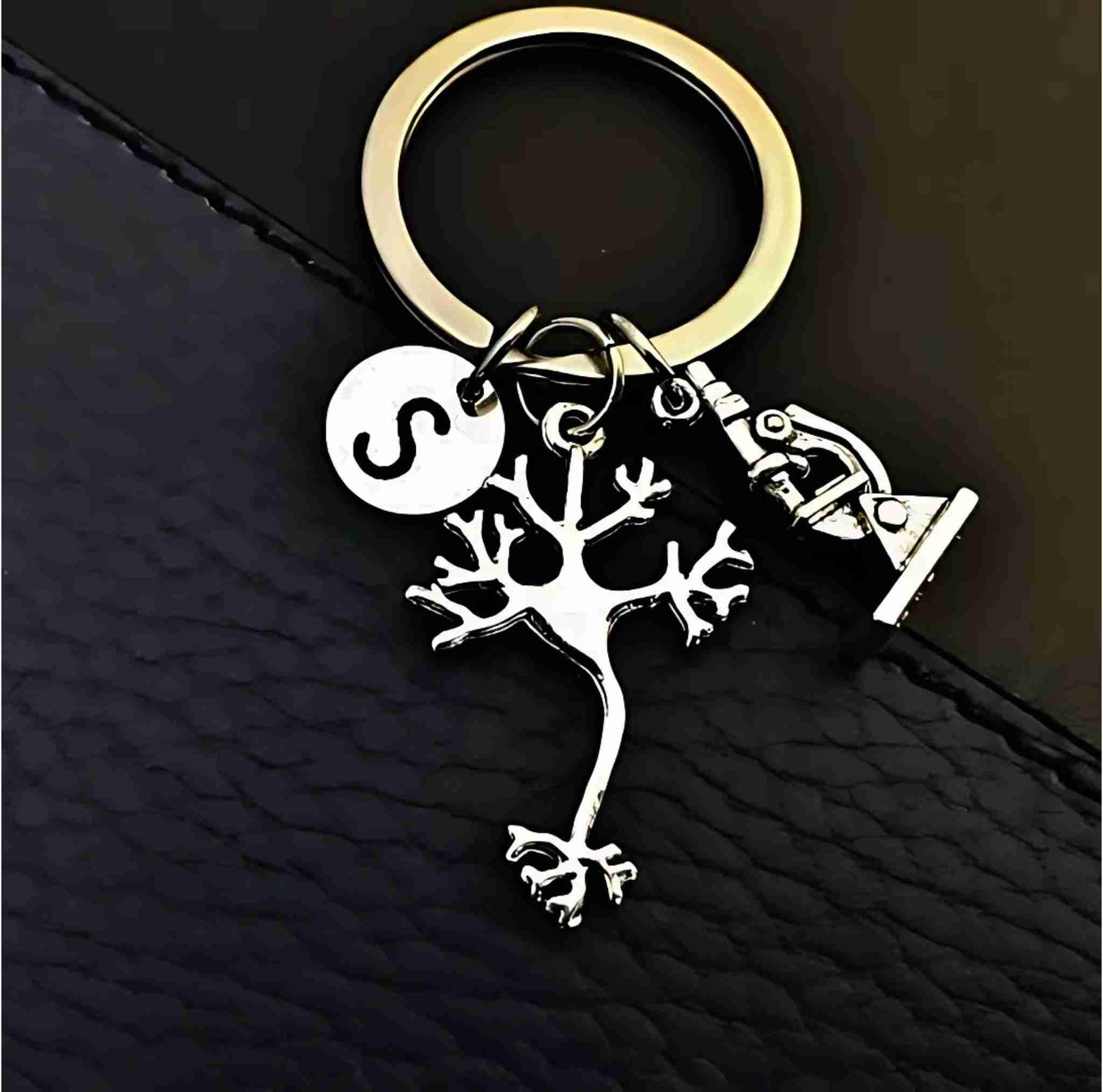 Neuron & Microscope Keychain – Gift for Neurologist, Psychologist, or Neurosurgeon | Graduation or Doctor Appreciation Gift