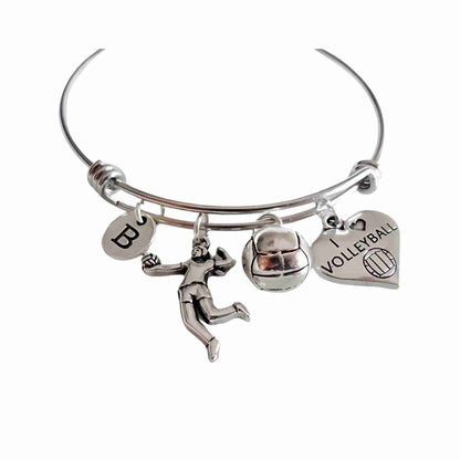 I love Volleyball - Volleyball Lover Bangle Gift