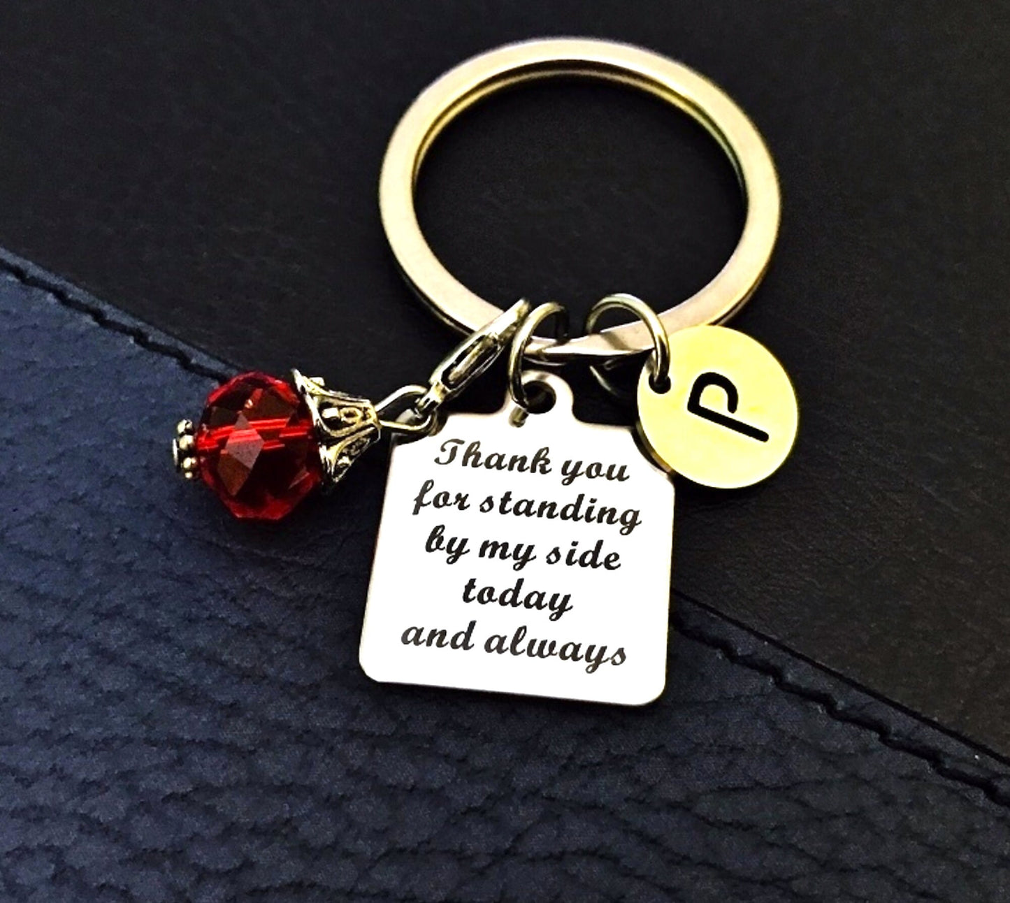 Wedding gift, Initial keychain, Bridal Shower gift for Mom, Maid of Honore gift, Bridesmaid keychain, wedding keepsake, Thank you Jewelry